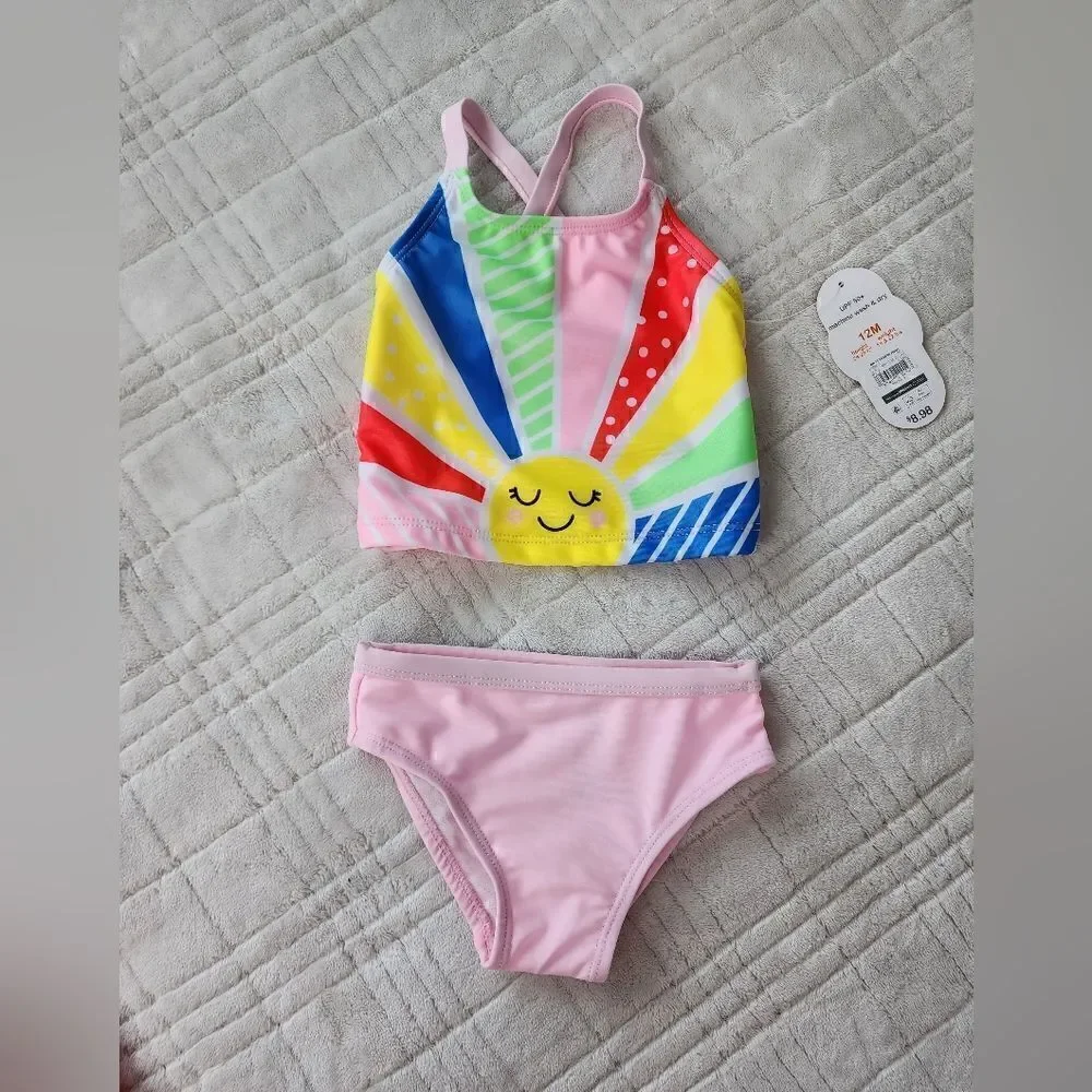 Nwt lot of 3 swim suits sets for girl, Size 12 months